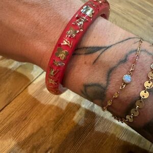 Louis Vuitton Red and Gold Bracelet